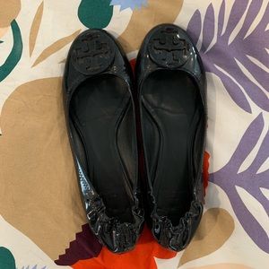 Tory Burch black patent flats